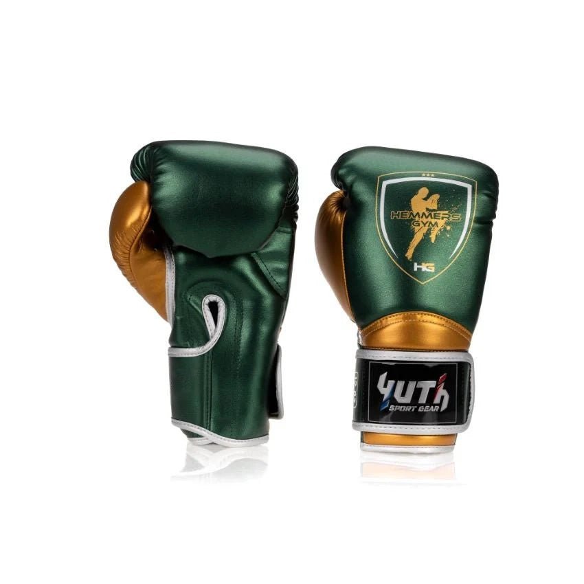 boxing gym gear Yuth X Hemmers Gym Green/Gold Boxing Gloves