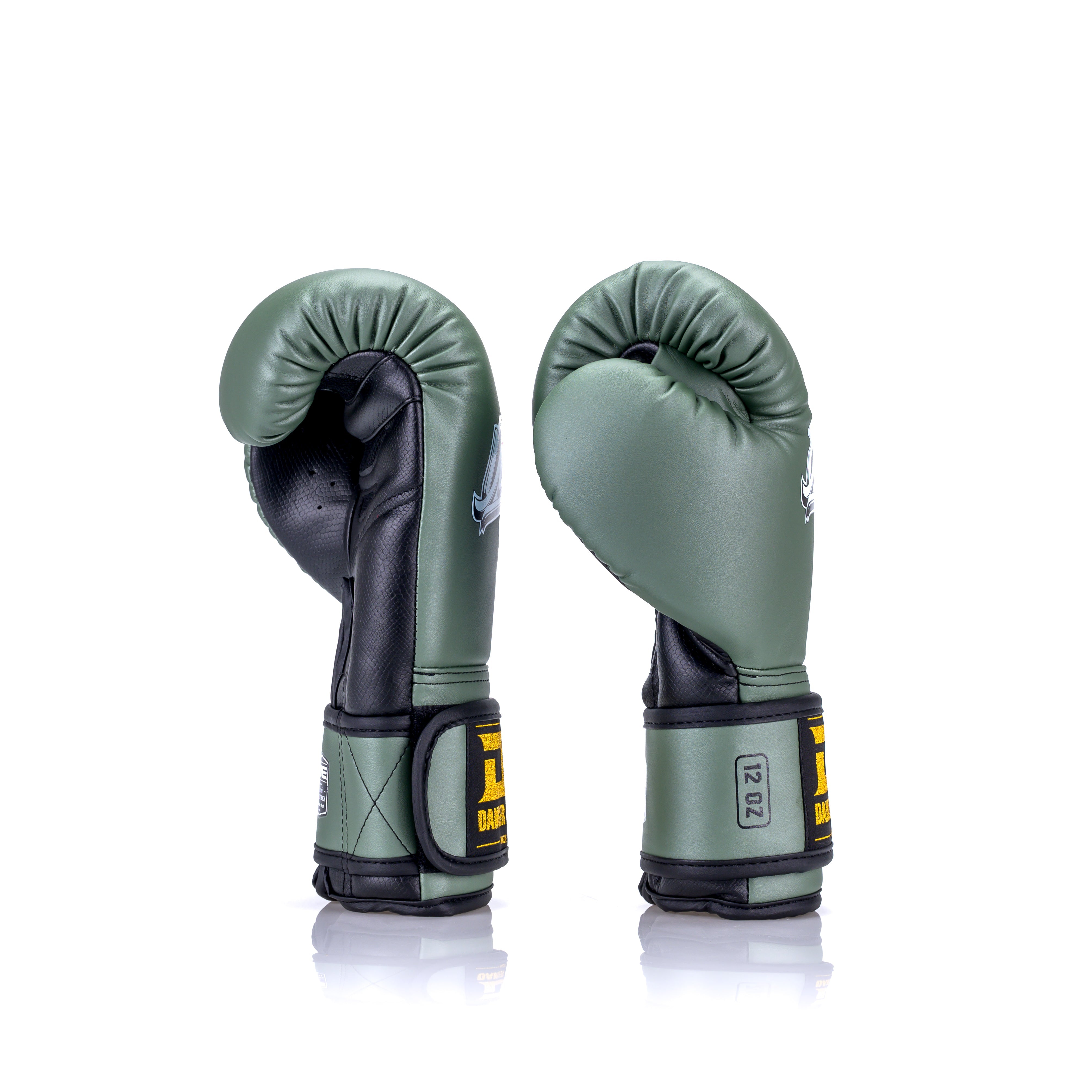 Green Danger Equipment Compact Boxing Gloves Army Back
