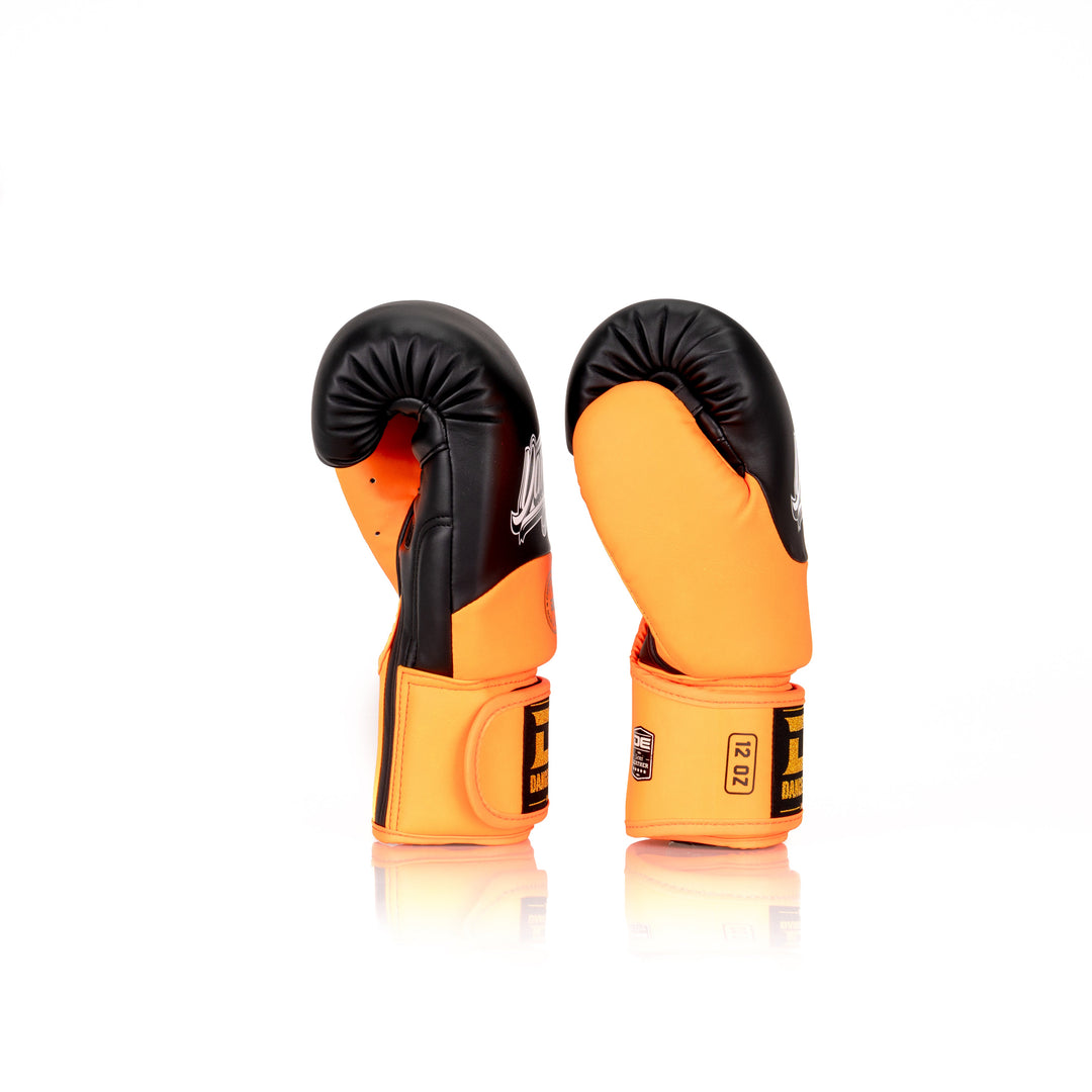 Orange Danger Equipment Supermax 2.0 Boxing Gloves Semi-Leather Side