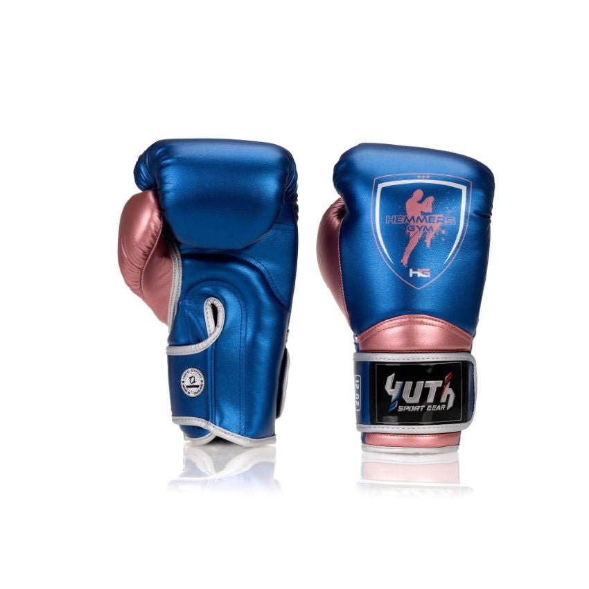 Pink and blue boxing clearance gloves