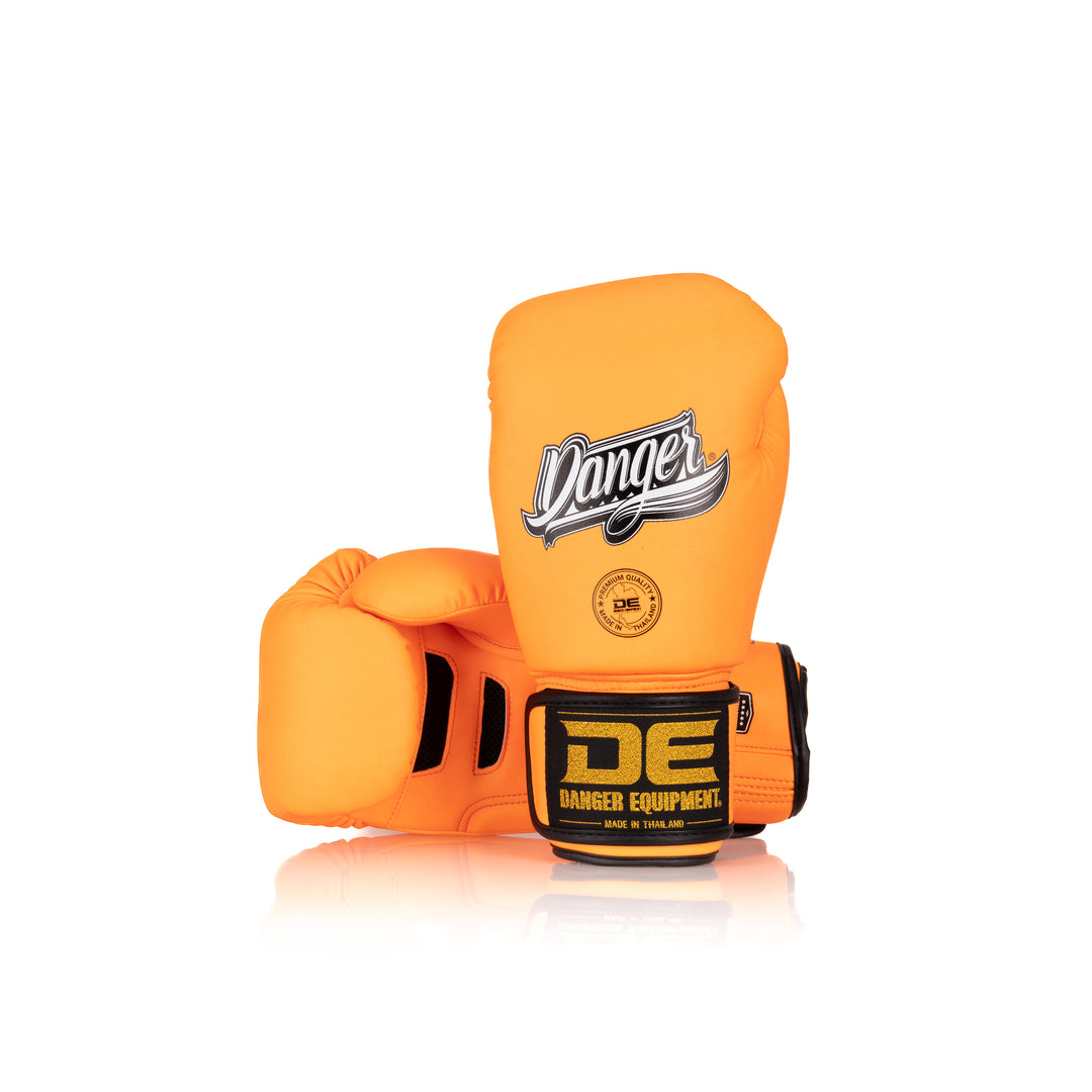 Yellow Danger Equipment Super Max Boxing Glove Semi-Leather Back/Front
