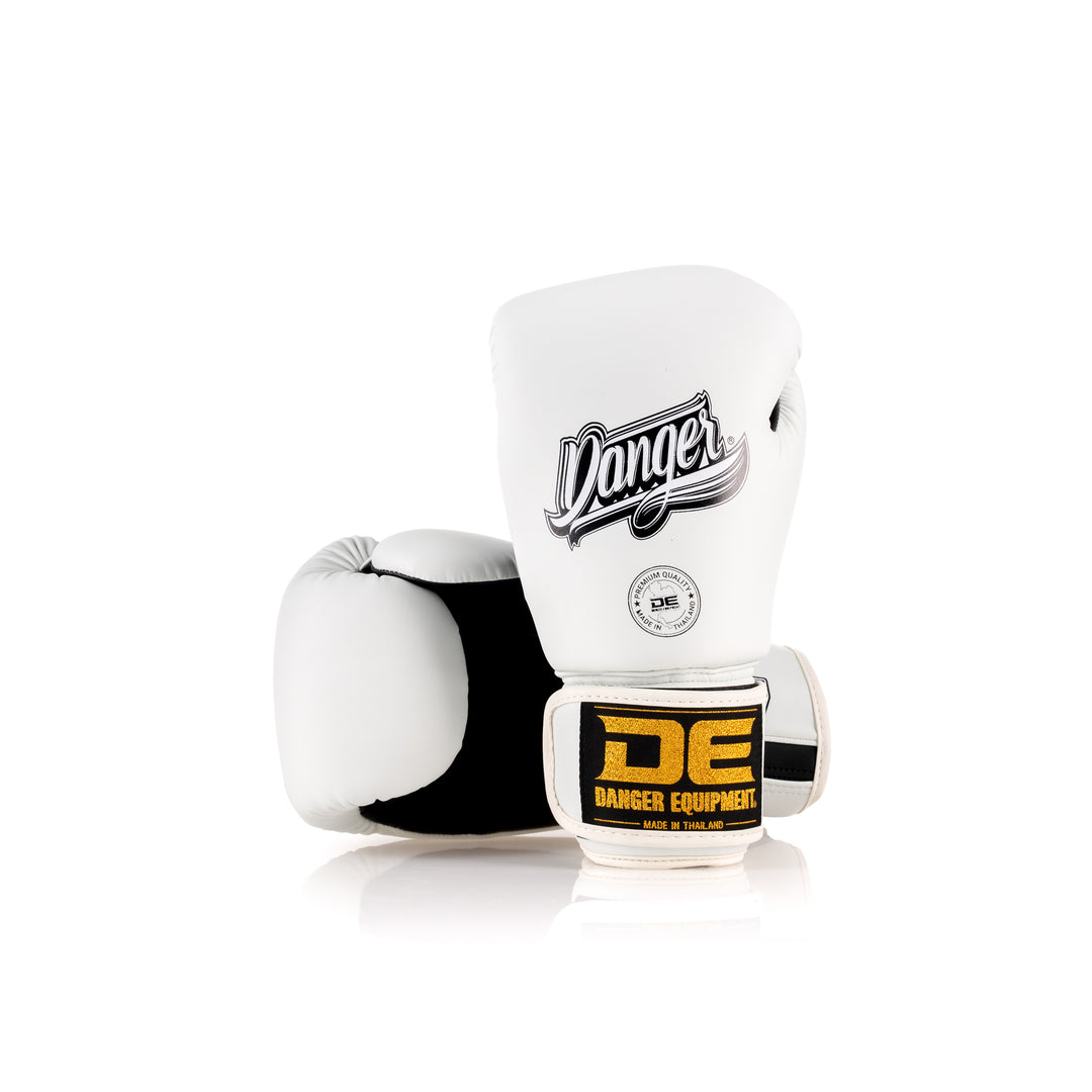 White Danger Equipment Super Max Boxing Glove Semi-Leather Back/Front