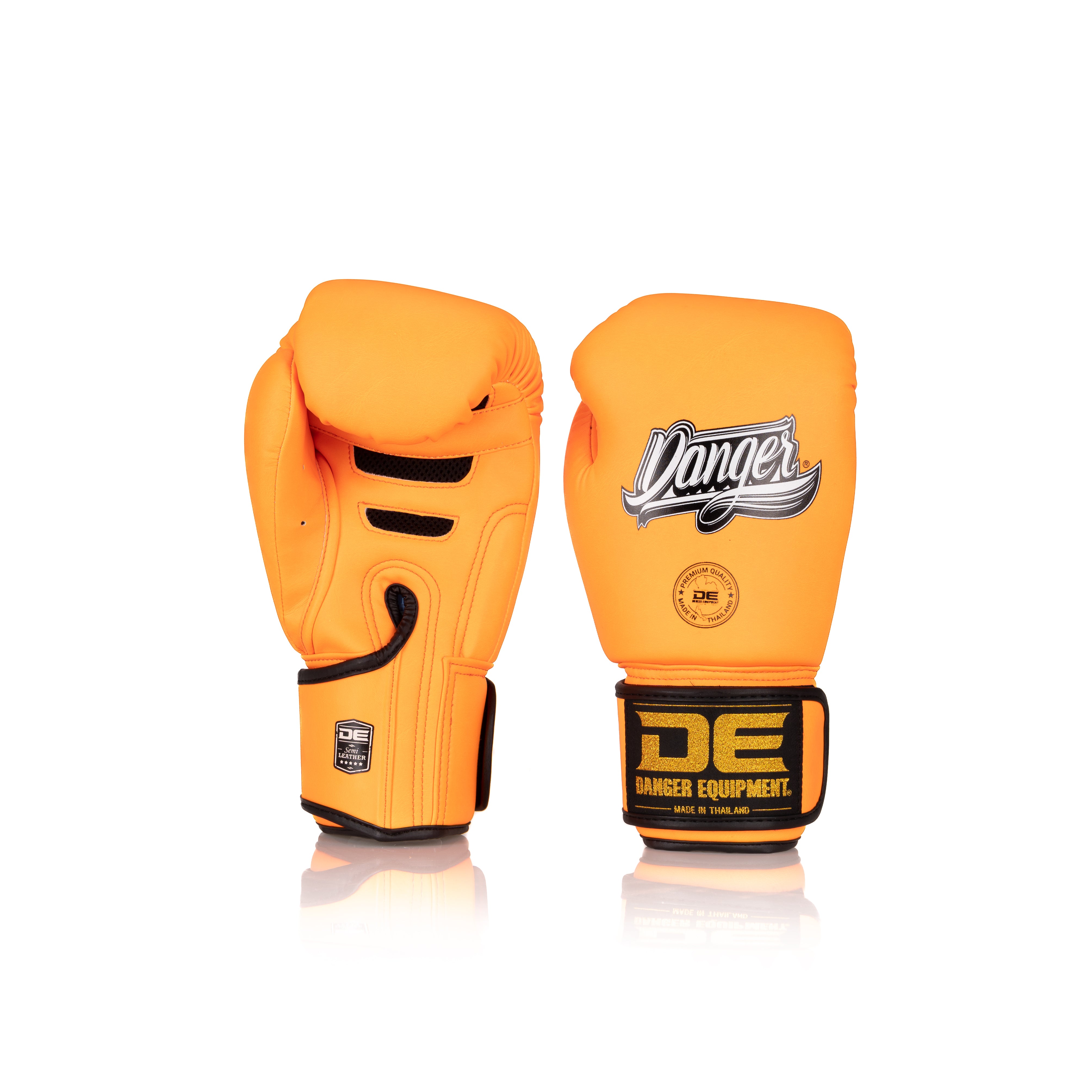 Yellow Danger Equipment Super Max Boxing Glove Semi-Leather Back/Front