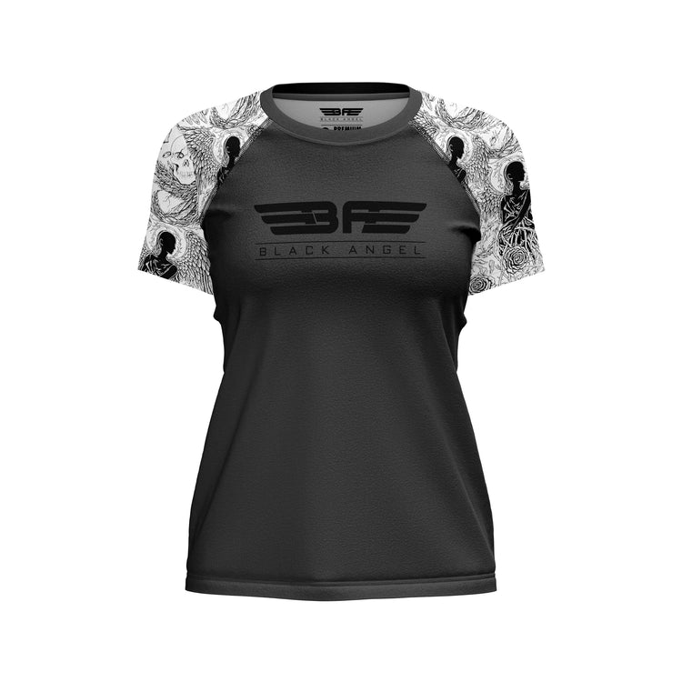 Black Angel Black Short Sleeve Rashguard - Fight.ShopRashguardBlack AngelXS