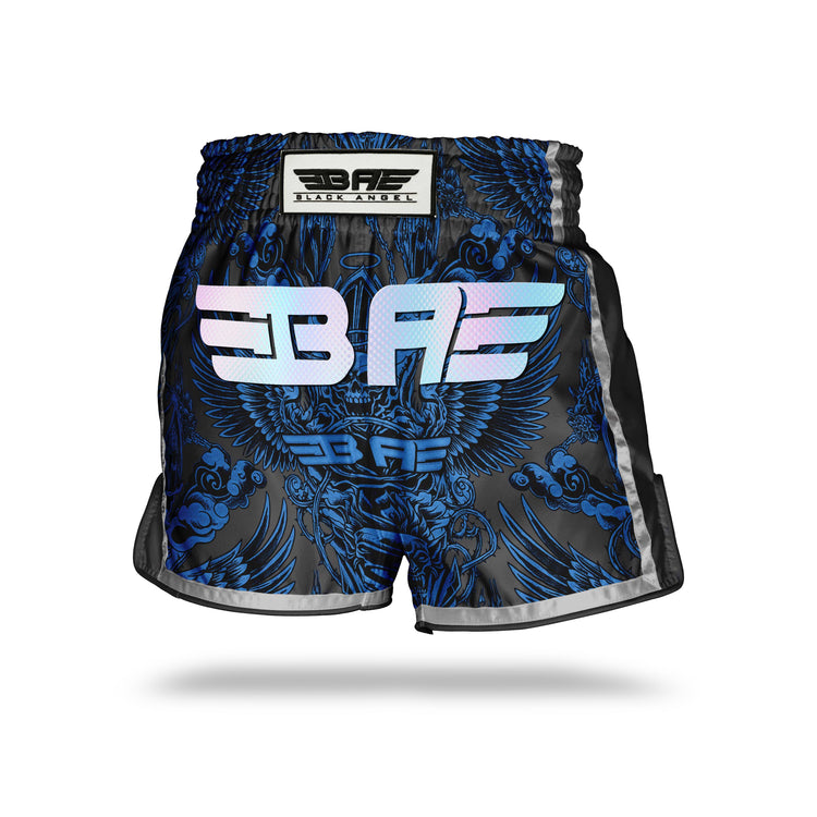 Black Angel Blue Muay Thai Shorts - Fight.ShopMuay Thai ShortBlack AngelXS