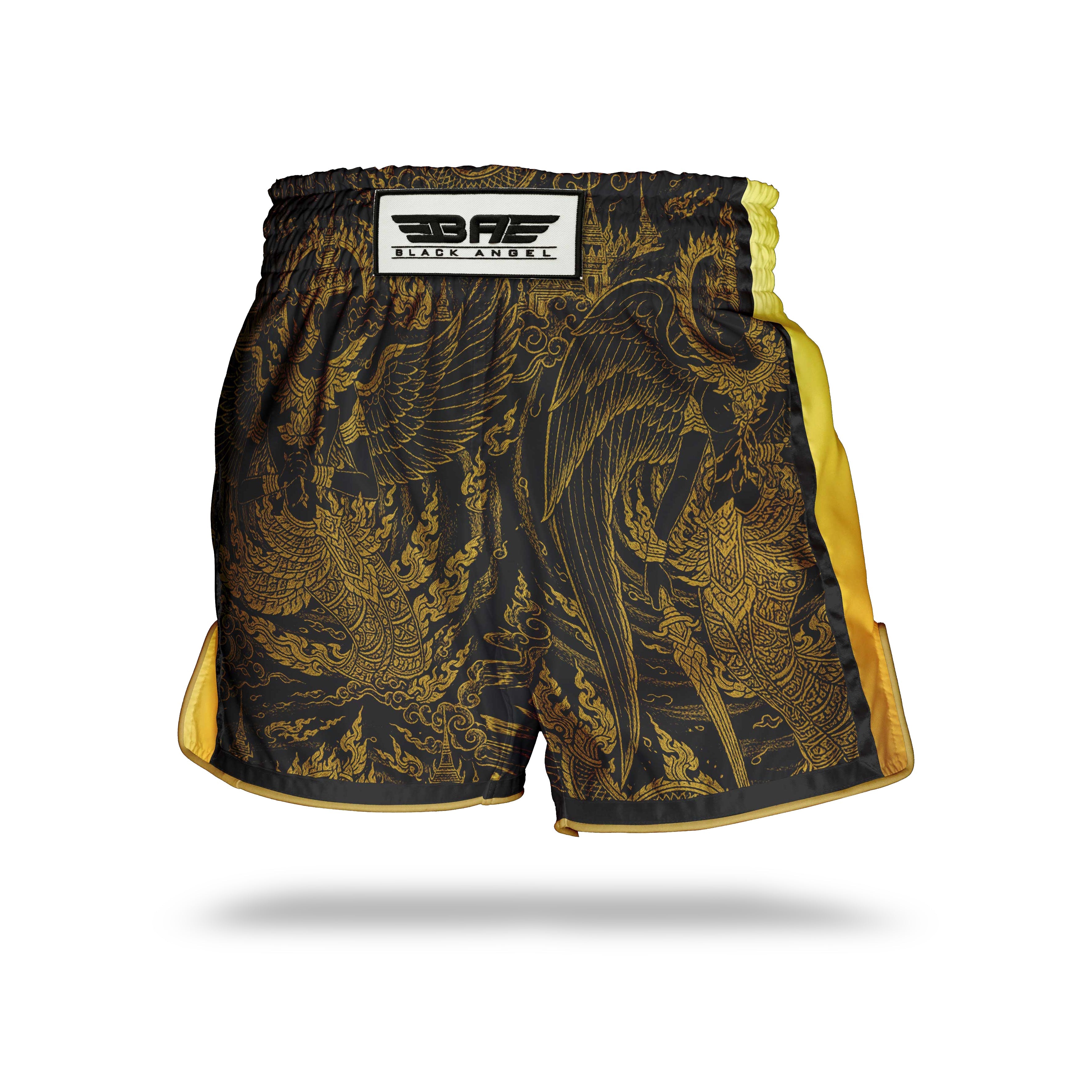 Black Angel Golden Muay Thai Shorts - Fight.ShopMuay Thai ShortBlack AngelXS
