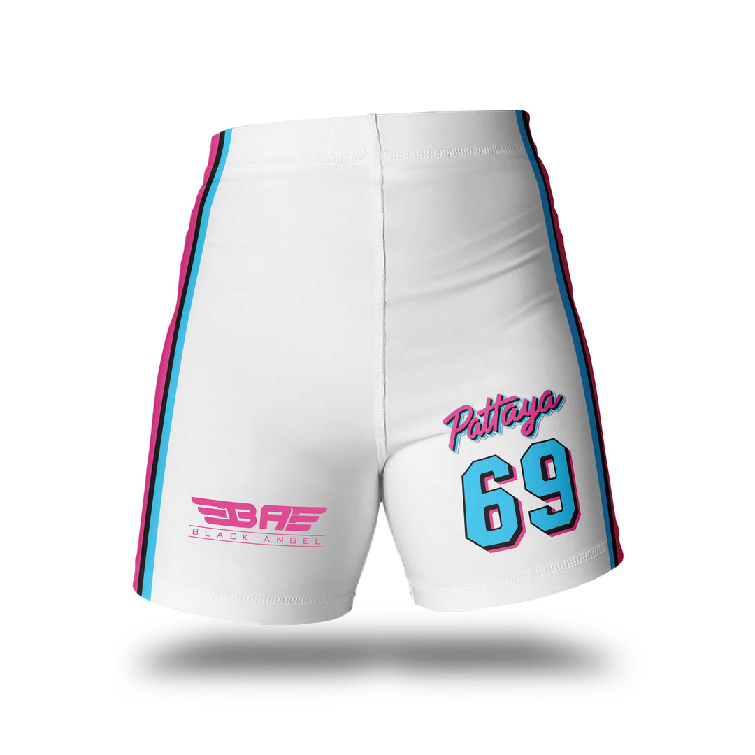 Black Angel Pattaya 69 Compression Shorts - Fight.ShopCompression ShortsBlackangelWhiteXS