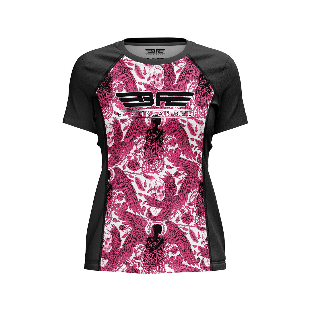 Black Angel Pink Short Sleeve Rashguard - Fight.ShopRashguardBlack AngelXS
