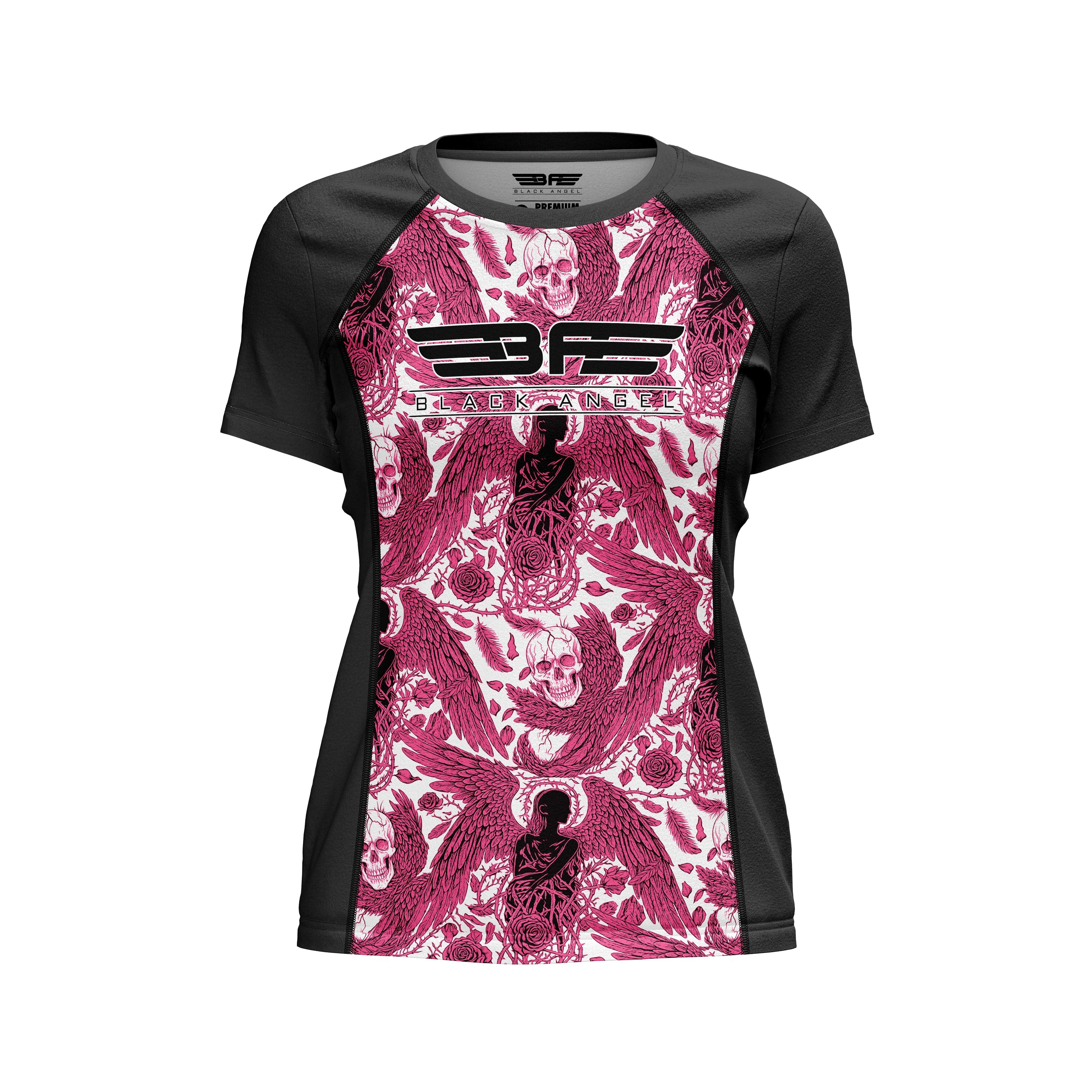Black Angel Pink Short Sleeve Rashguard - Fight.ShopRashguardBlack AngelXS