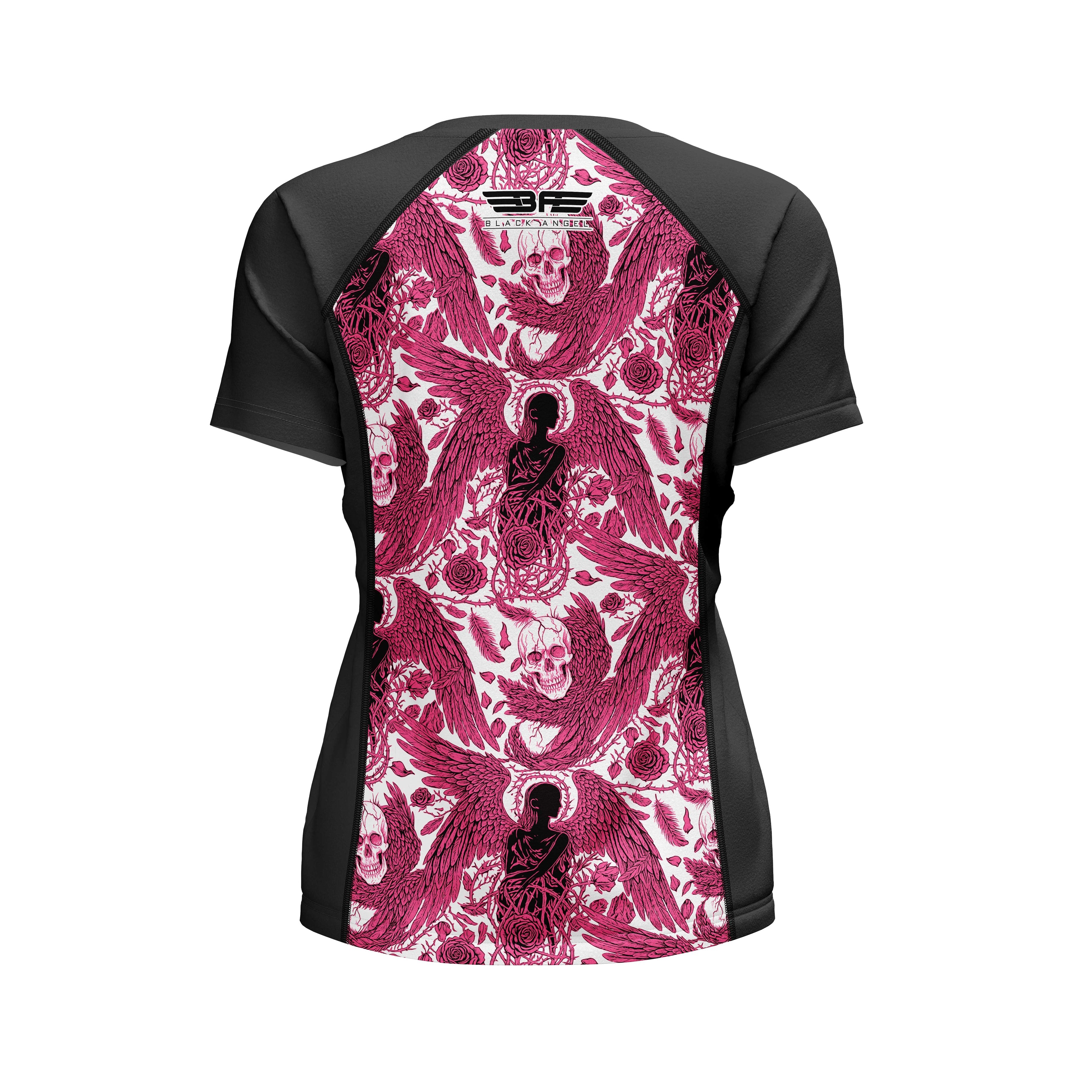 Black Angel Pink Short Sleeve Rashguard - Fight.ShopRashguardBlack AngelXS