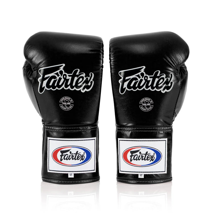 Fairtex BGL6 Pro Laced Competition Gloves - Locked Thumb (Leather) - Fight.ShopBoxing GlovesFairtexBlack10oz