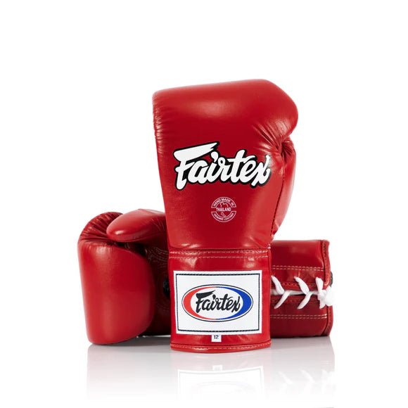 Fairtex BGL6 Pro Laced Competition Gloves - Locked Thumb (Leather) - Fight.ShopBoxing GlovesFairtexRed10oz