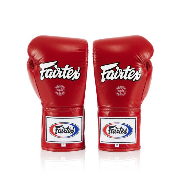 Fairtex BGL6 Pro Laced Competition Gloves - Locked Thumb (Leather) - Fight.ShopBoxing GlovesFairtexRed10oz