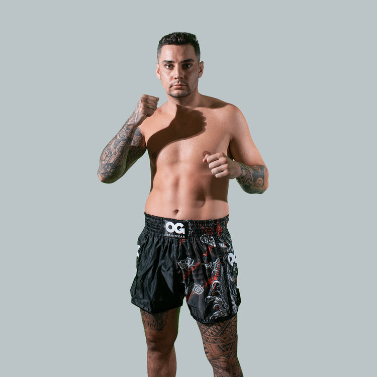 OG Fightwear Muay Thai Black Tiger Shorts - Fight.ShopMuay Thai ShortOG FightwearS