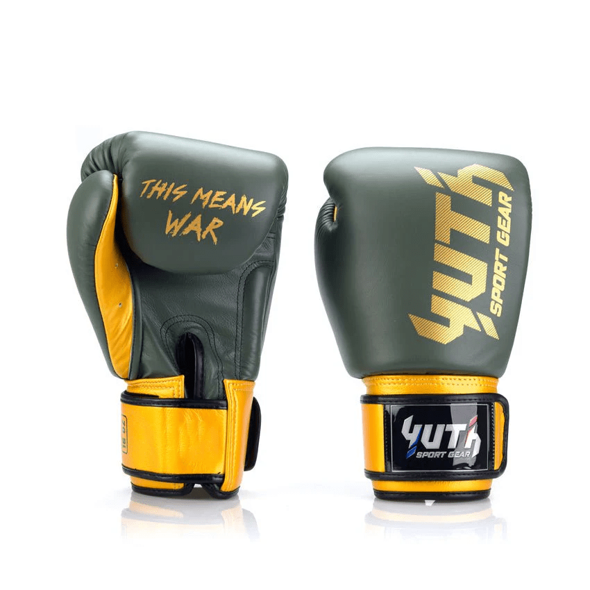 Yuth Gold Line Boxing Gloves - Fight.ShopBoxing GlovesYuthArmy Green/Gold8oz
