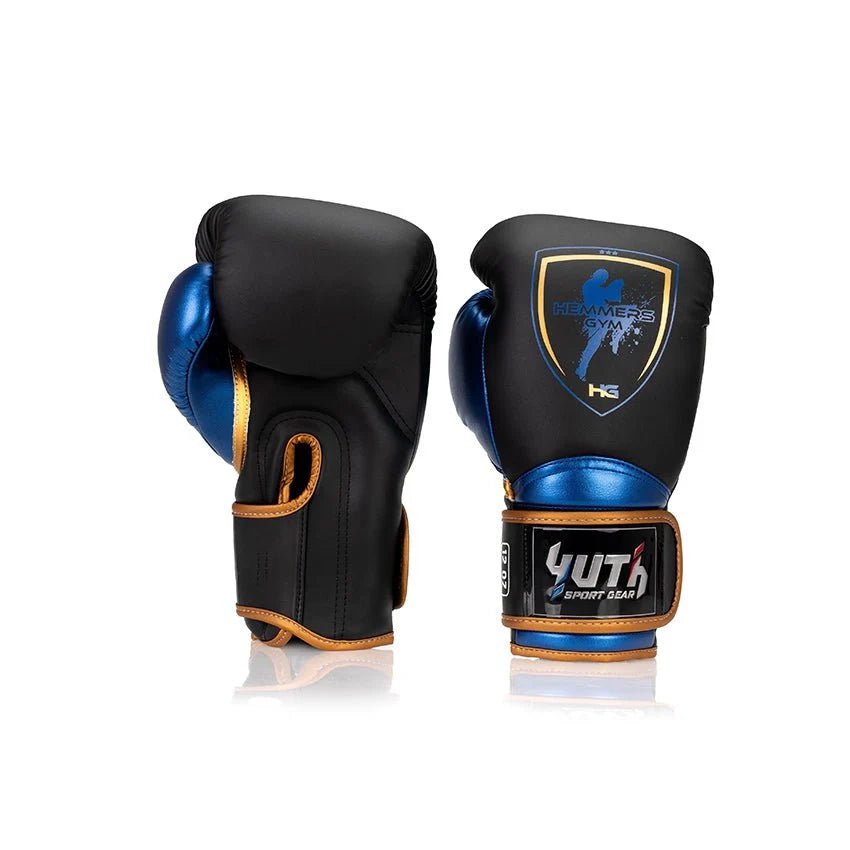 Yuth X Hemmers Gym Black/Blue Boxing Gloves - Fight.ShopBoxing GlovesYuth x Hemmers Gym8oz