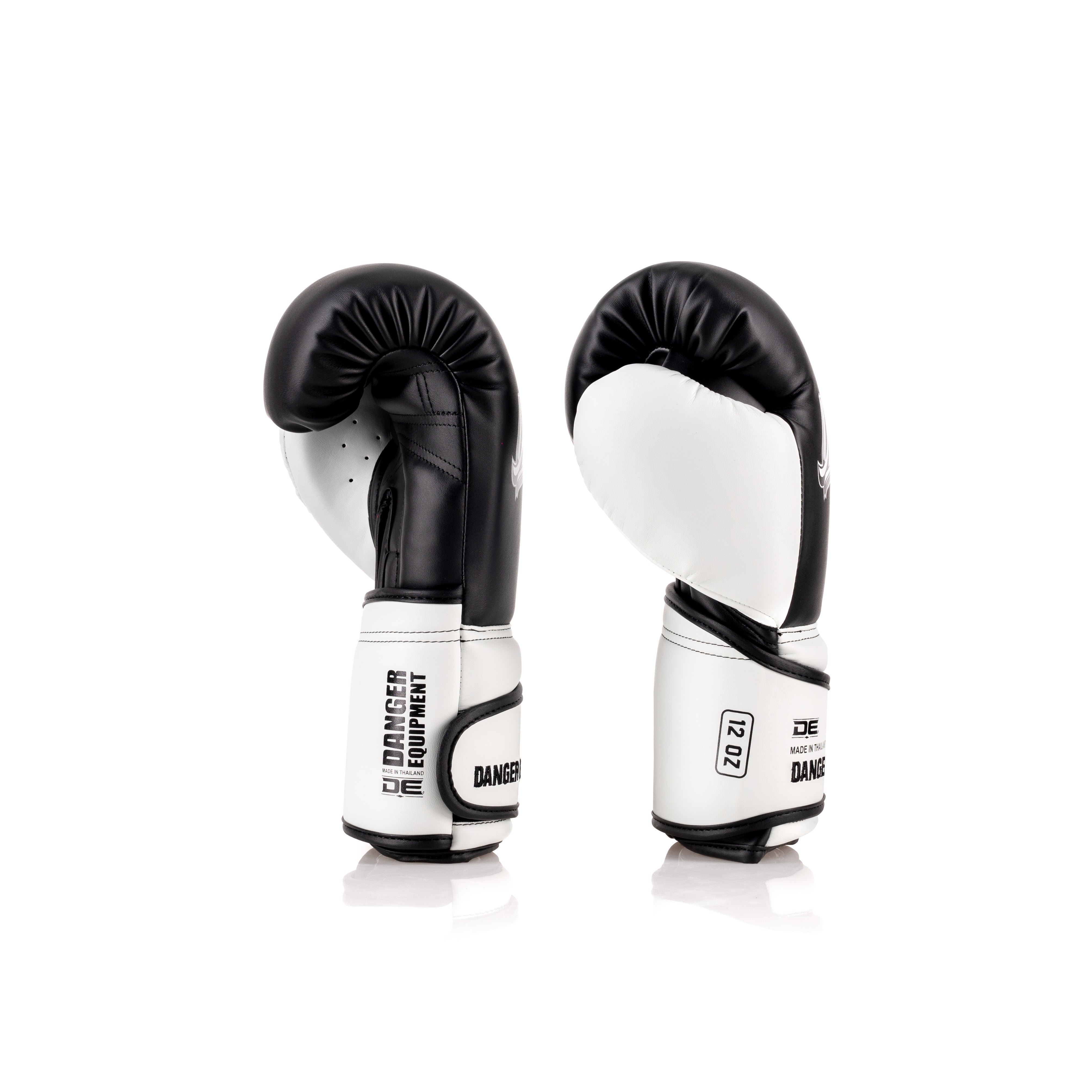 Black/White Danger Equipment Avatar  Boxing Gloves Semi-Leather Side