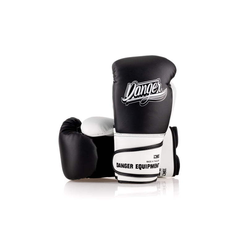 Black/White  Danger Equipment Avatar  Boxing Gloves  Semi-Leather Back/Front