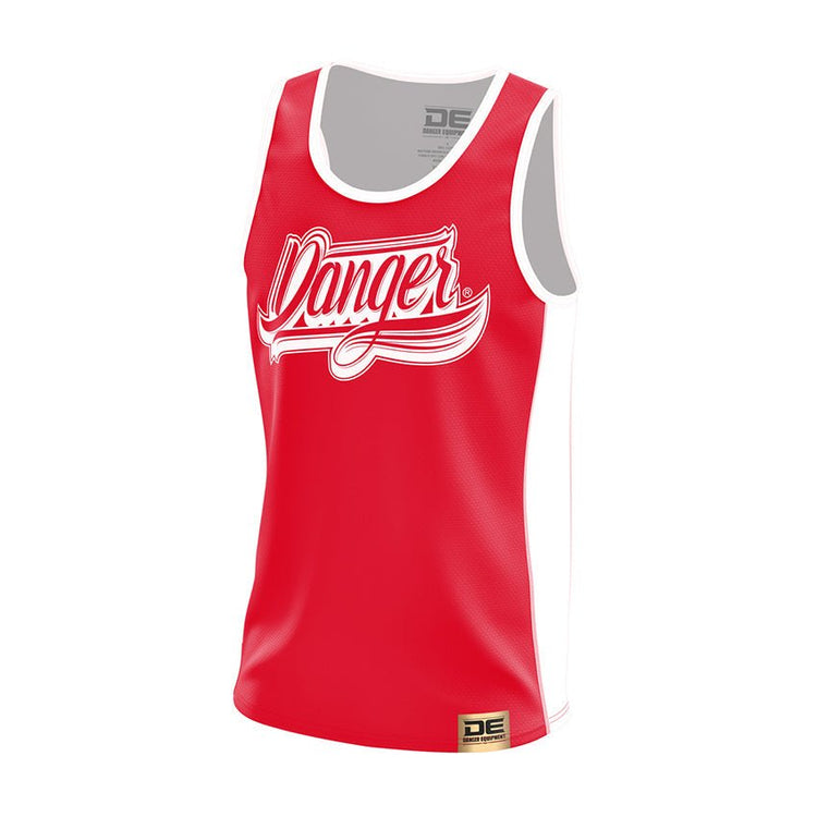 Red Danger Equipment Basketball Jersey Front