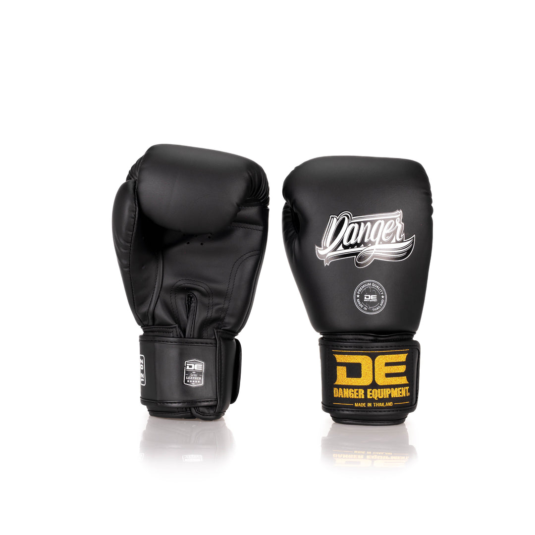 Black Danger Equipment Classic Thai Boxing Gloves Back/Front