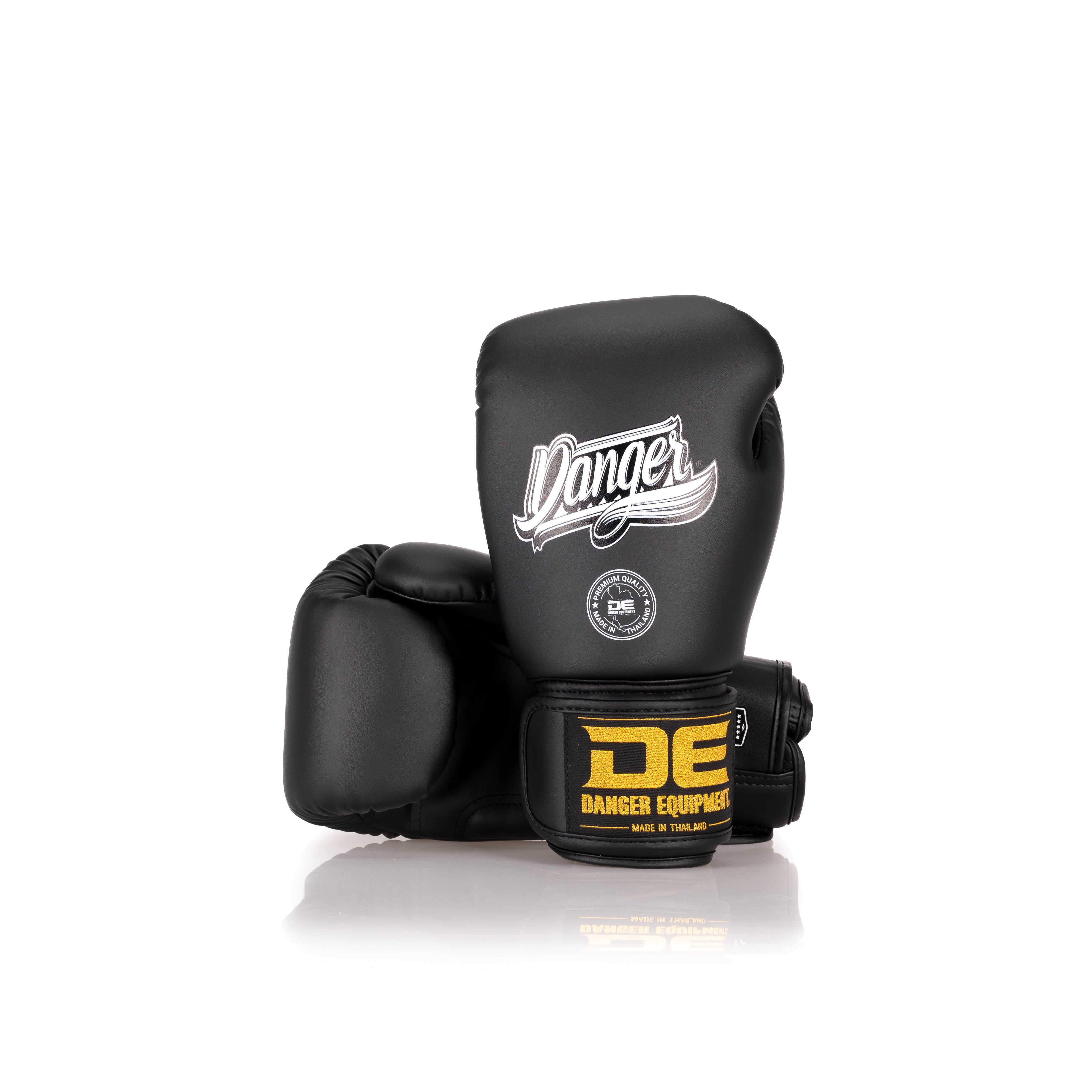 Black Danger Equipment Classic Thai Boxing Gloves Back/Front