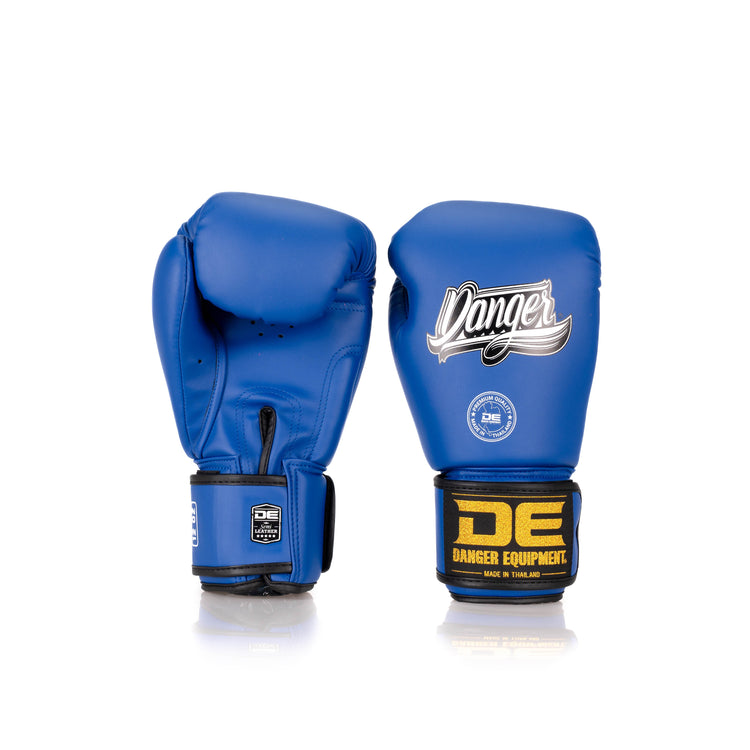 Blue Danger Equipment Classic Thai Boxing Gloves Back/Front