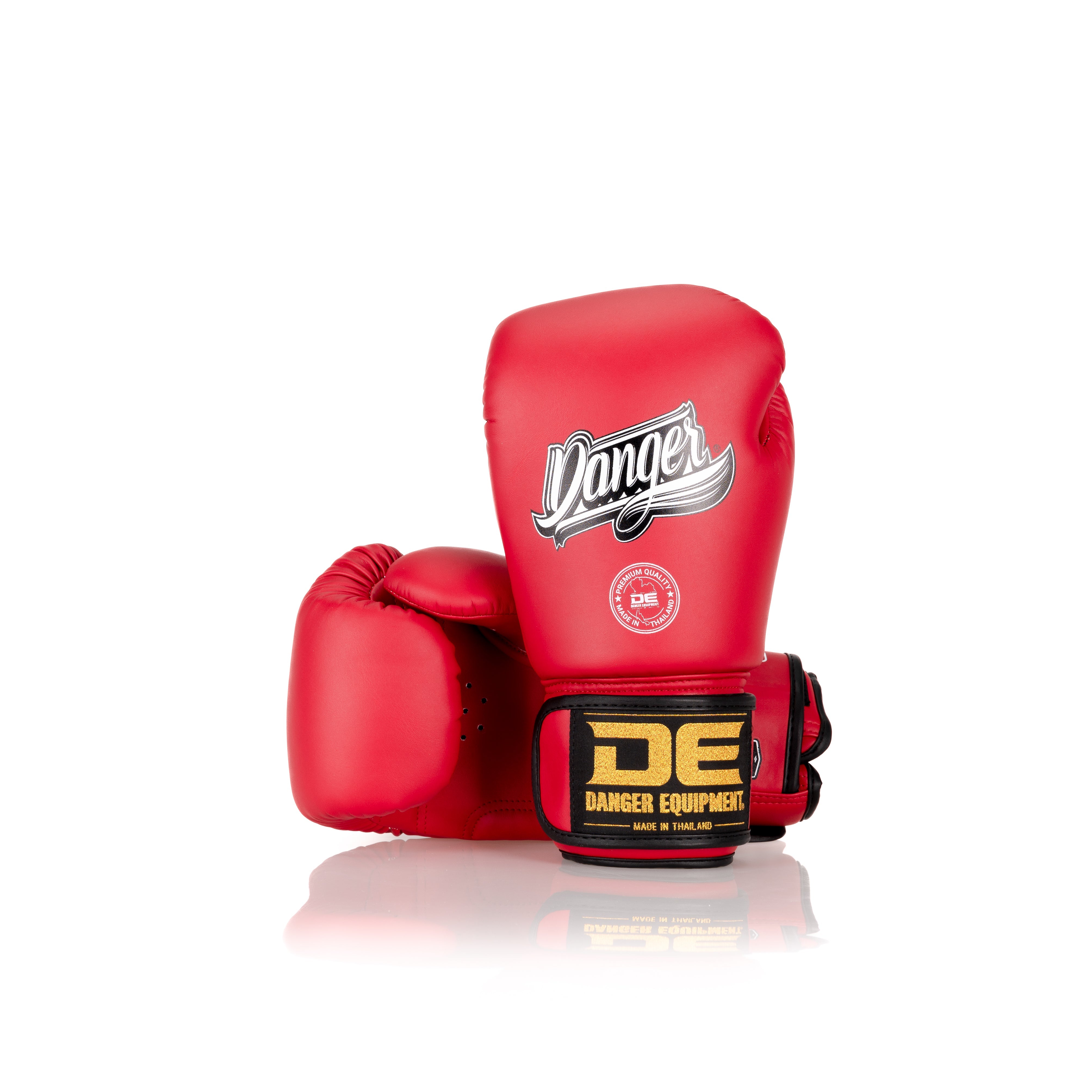Red Danger Equipment Classic Thai Boxing Gloves Back/Front