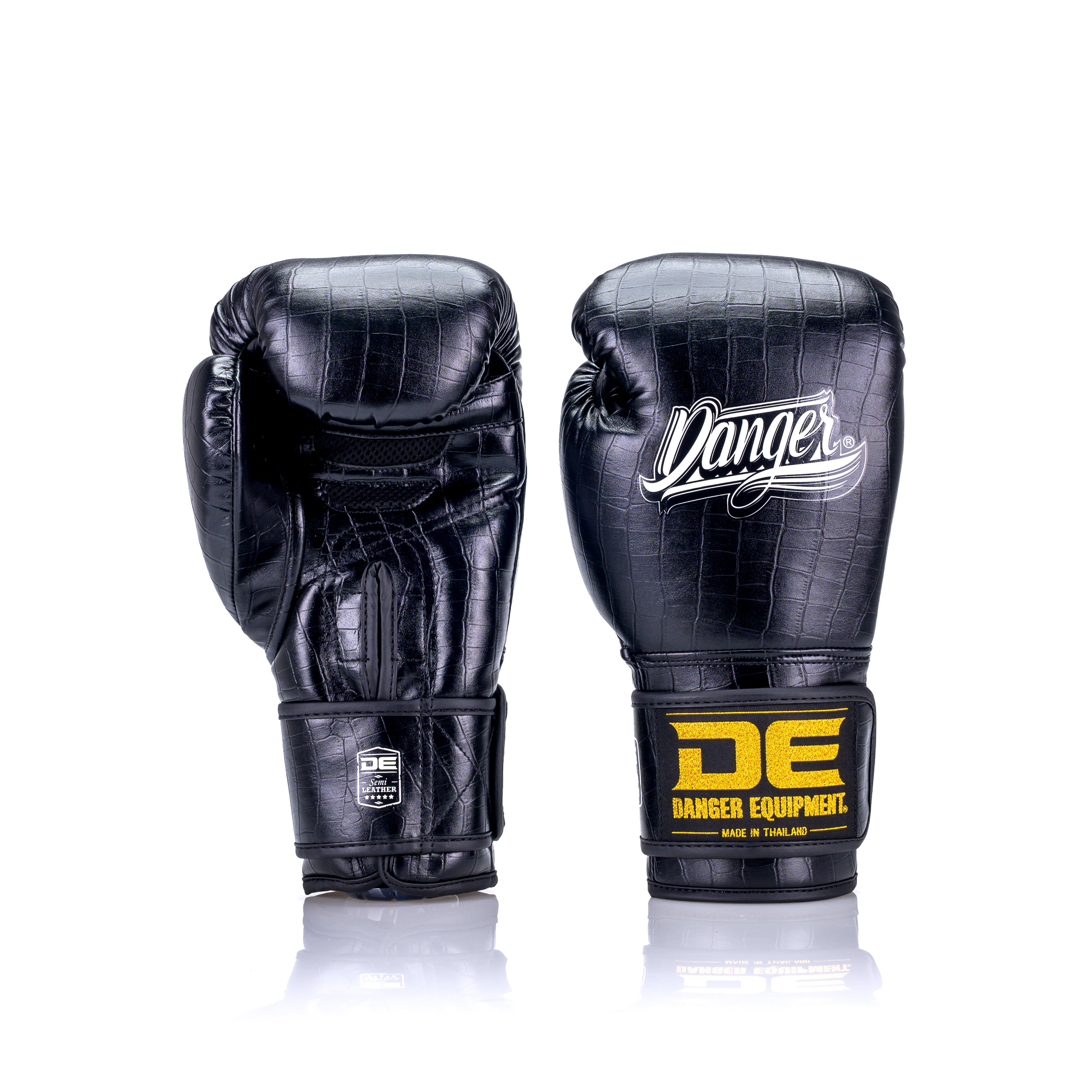 Black Danger Equipment Boxing Gloves Back/Front