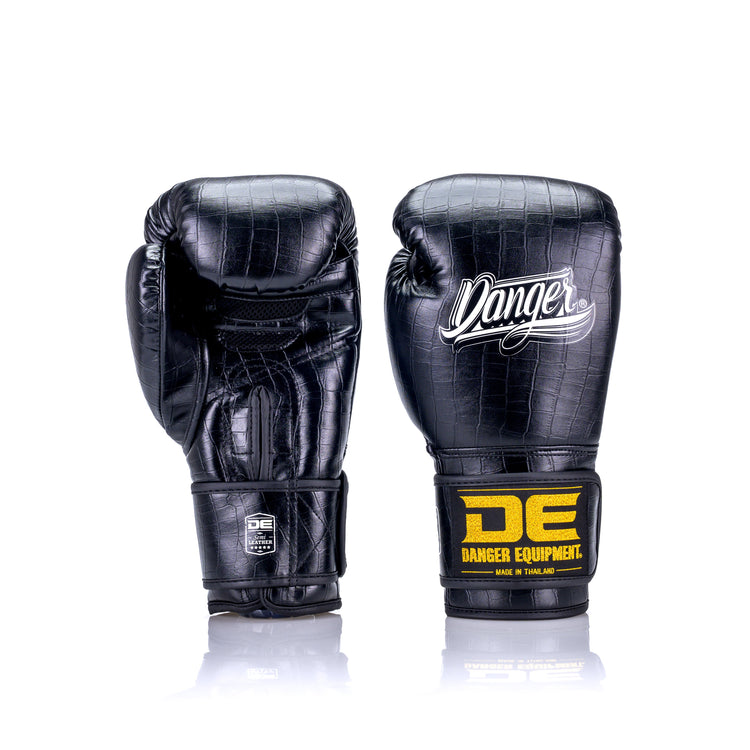 Black Danger Equipment Boxing Gloves Back/Front