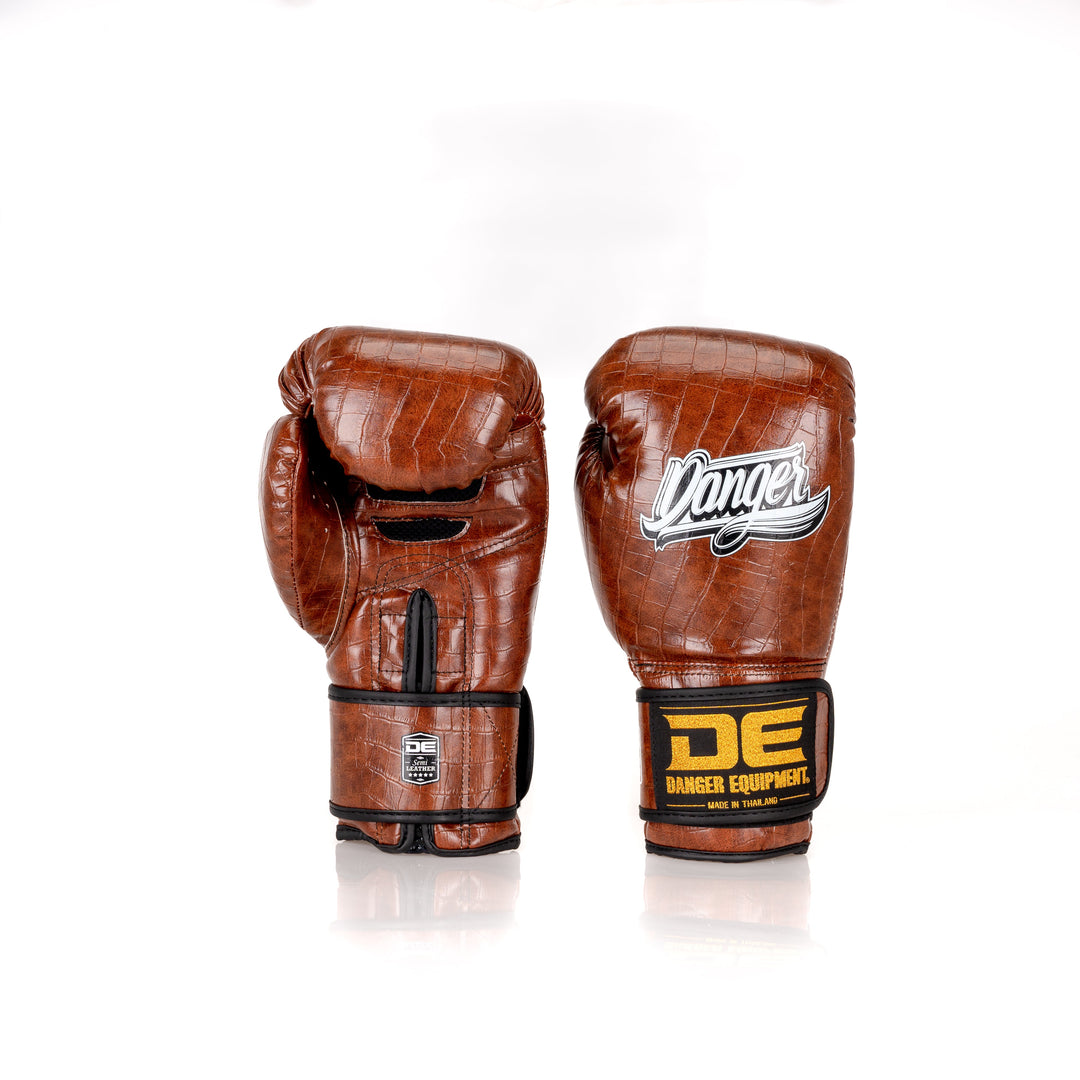 Brown Danger Equipment Compact Boxing Gloves Army Back/Front
