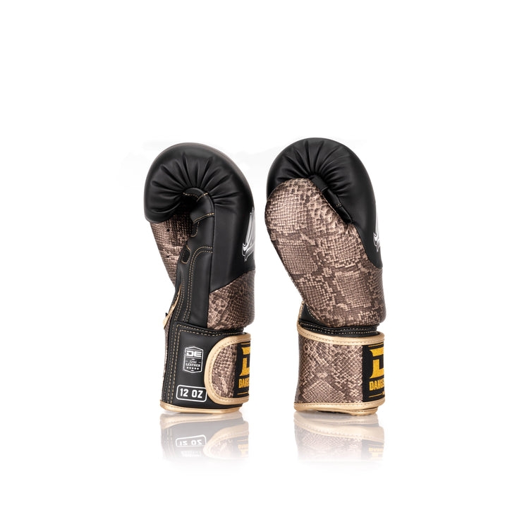 Black/Bronze Danger Equipment Evolution Deluxe  Boxing Gloves Side