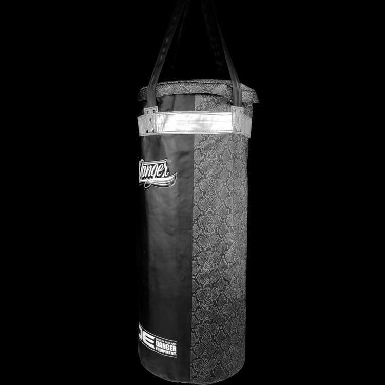 Black/Silver  Danger Equipment Mexican Heavy Boxing Bag Side