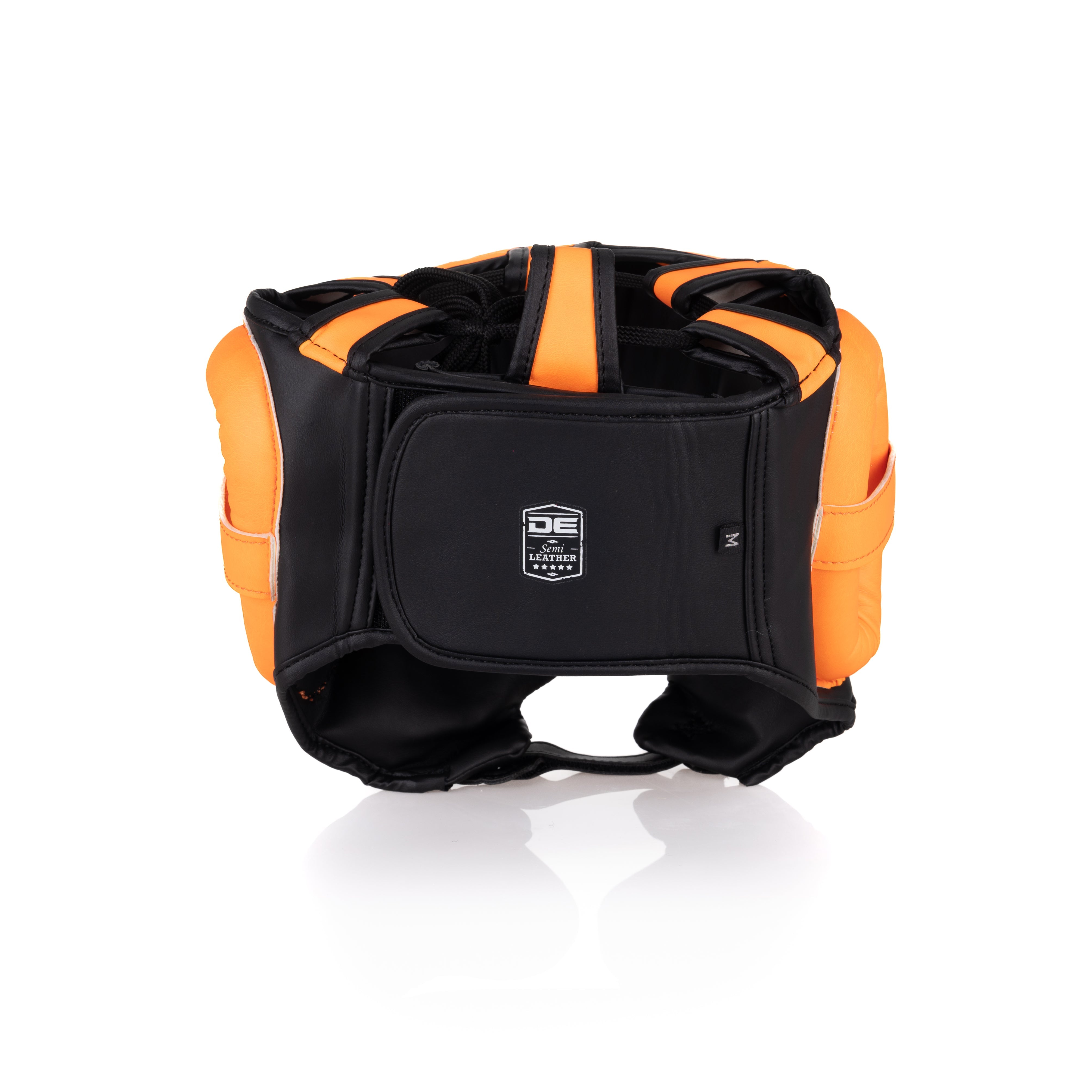 Orange/Black Danger Equipment Sparring Head Guard Back