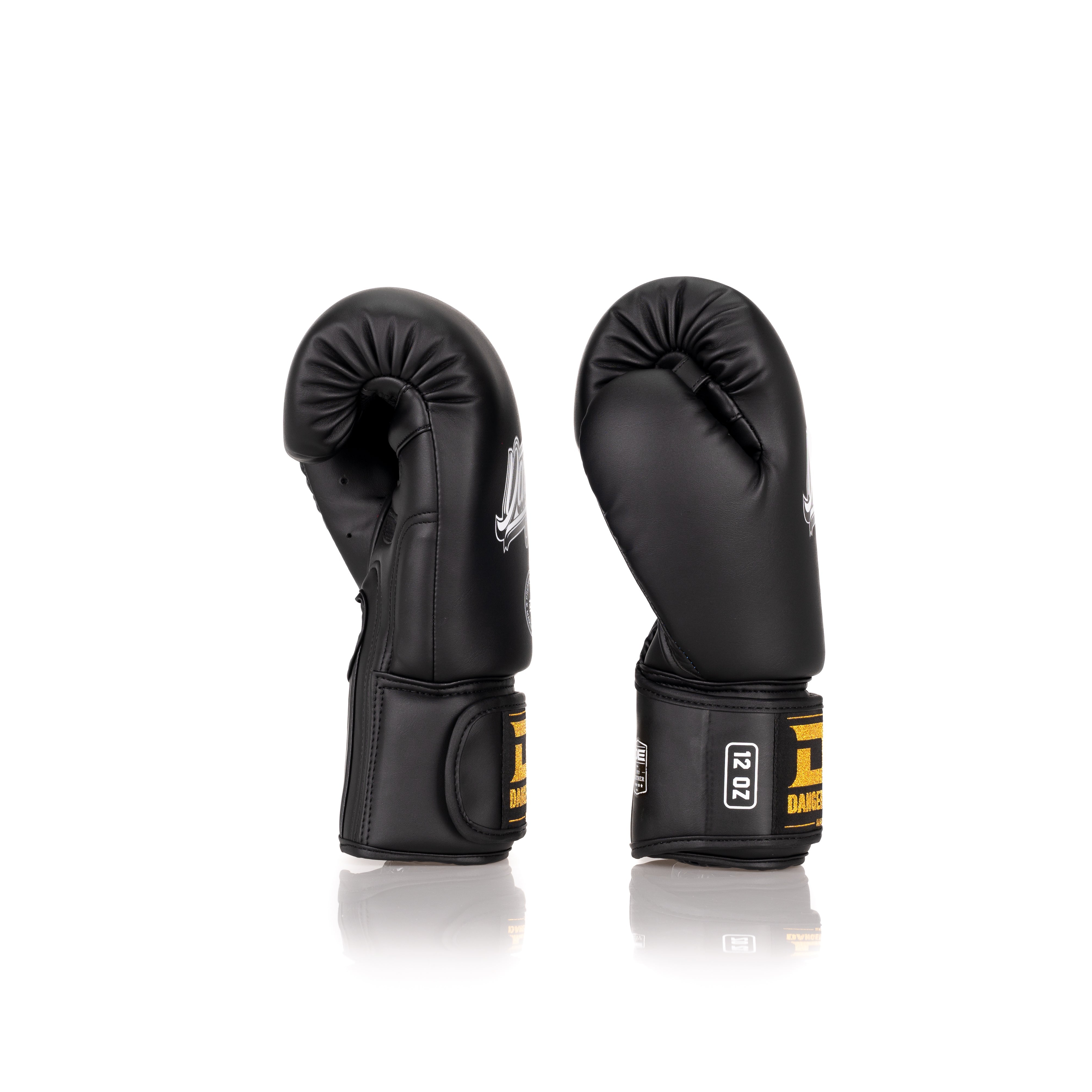 Black/White Danger Equipment Super Max Boxing Glove Semi-Leather Side