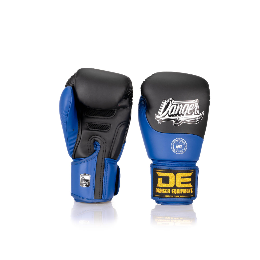 Blue Danger Equipment Supermax 2.0 Boxing Gloves Semi-Leather Back/Front