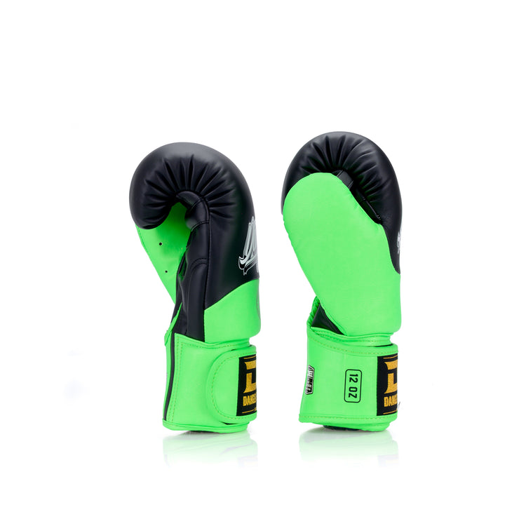 Green Danger Equipment Supermax 2.0 Boxing Gloves Semi-Leather Side