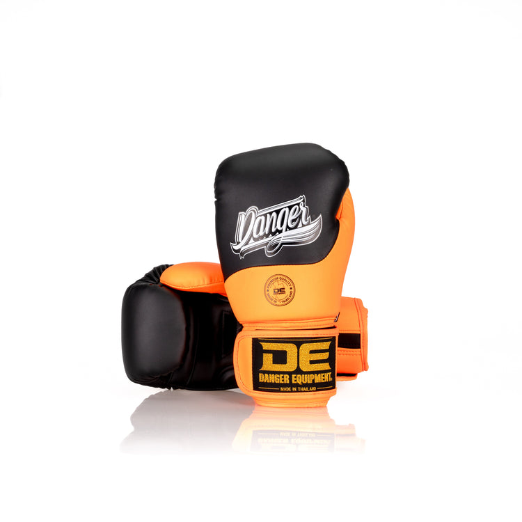 Orange Danger Equipment Supermax 2.0 Boxing Gloves Semi-Leather Back/Front