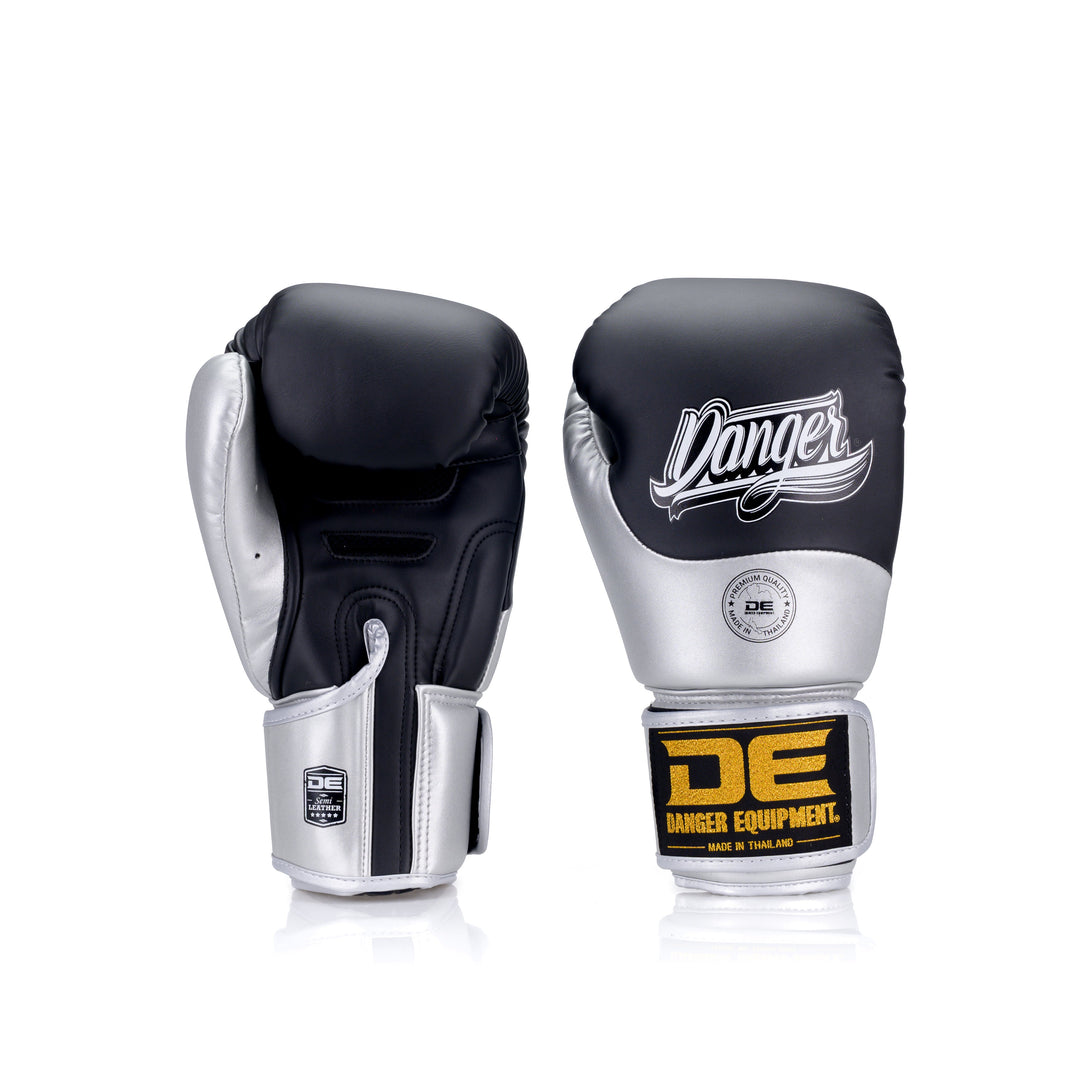 Silver Danger Equipment Supermax 2.0 Boxing Gloves Semi-Leather Back/Front
