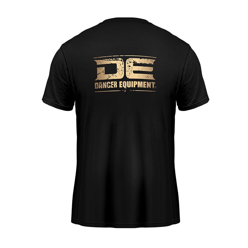 Black/Gold Danger Equipment T-Shirt Logo Gold Back