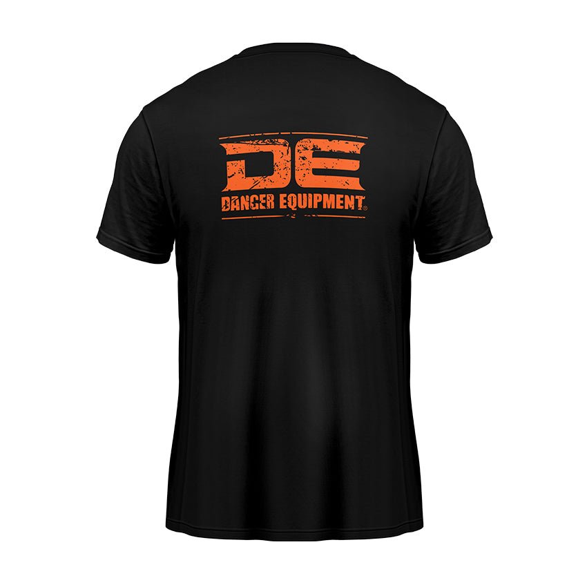 Black/Orange Danger Equipment T-Shirt Logo Orange Back