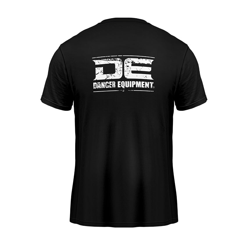 Black/White Danger Equipment T-Shirt Logo White Back