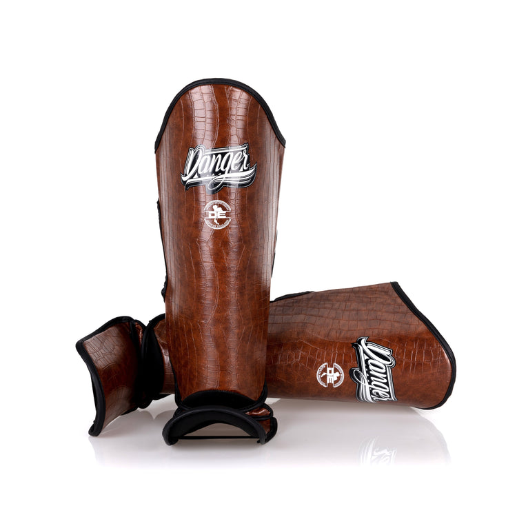 Brown Danger Equipment Thai Legend Shinguard Front