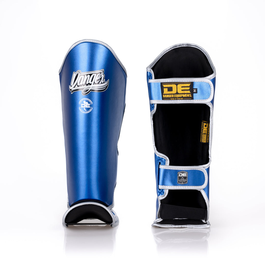 Blue Danger Equipment Thai Metallic Shinguard Front/Back