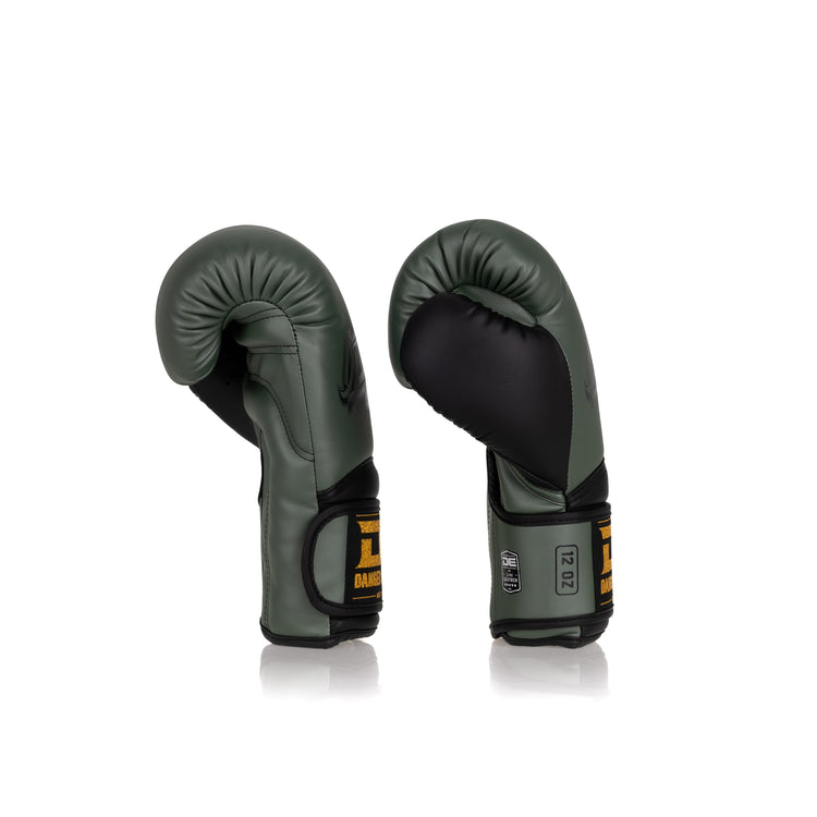 Green/Black Danger Equipment The 'Rocket' Boxing Gloves Semi-Leather Side