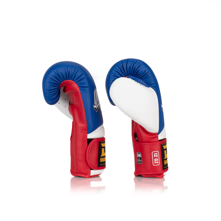 Red/White/Blue Danger Equipment The 'Rocket' Boxing Gloves Semi-Leather  Side