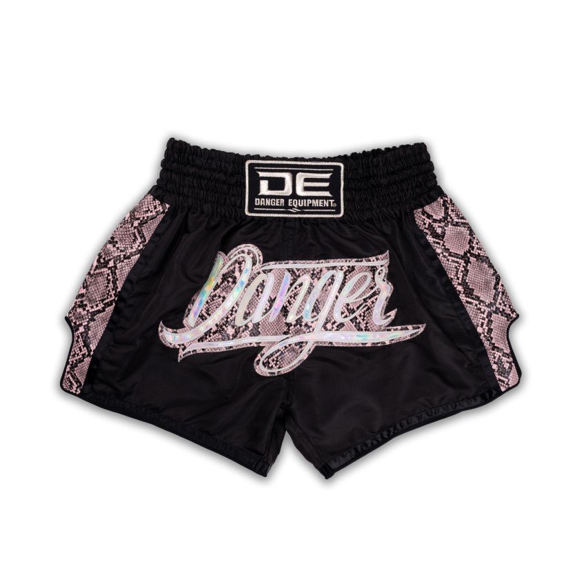  Black/Pink Danger Equipment Wild Line Muay Thai Short Front 