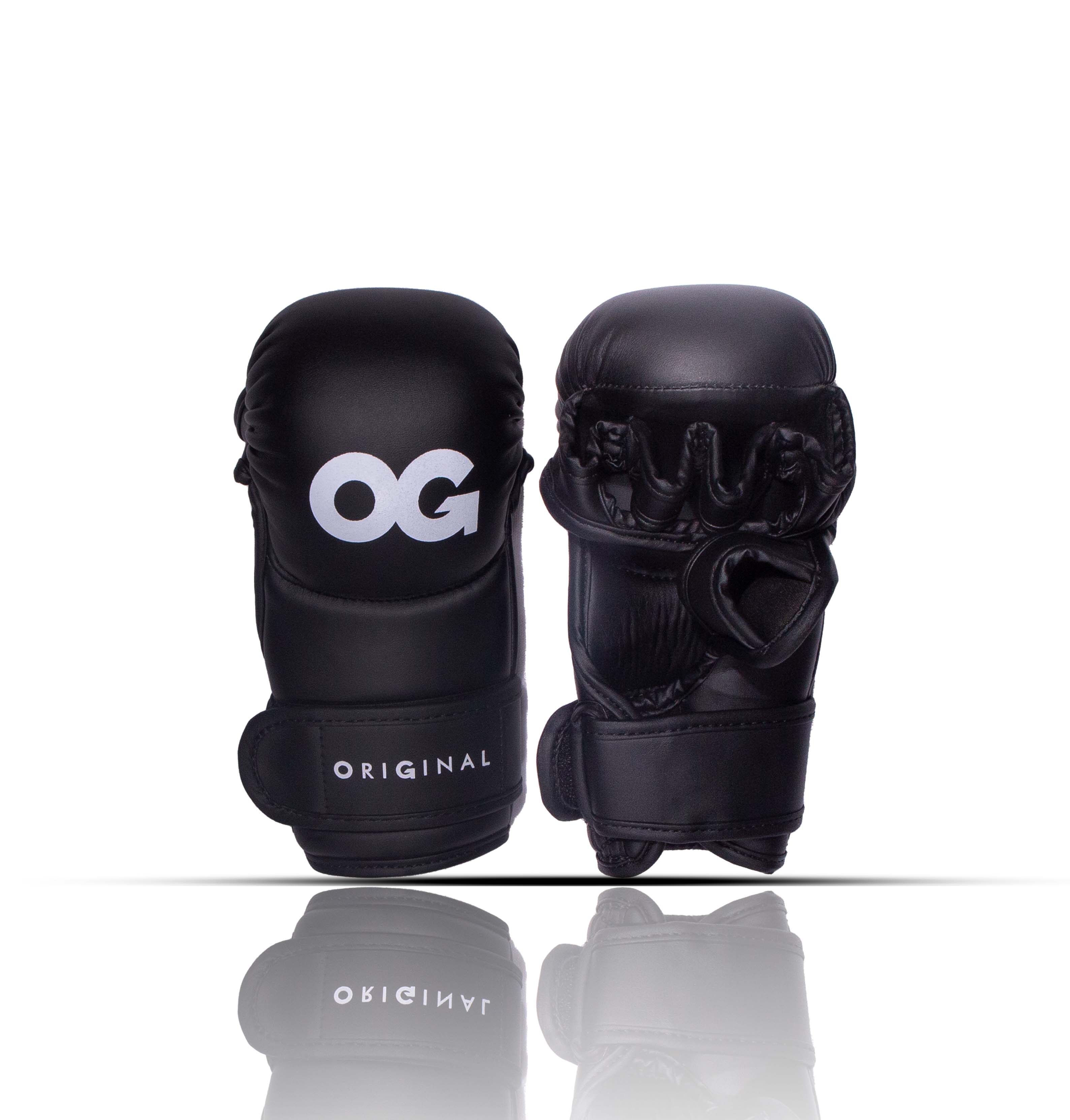 Black OG MMA Sparring Gloves Fightwear Front/Back