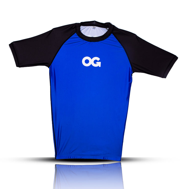 Blue OG Unisex Short Sleeve Rashguard OG Fightwear Front
