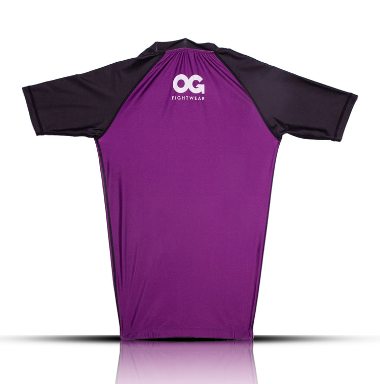 Purple OG Unisex Short Sleeve Rashguard OG Fightwear Back