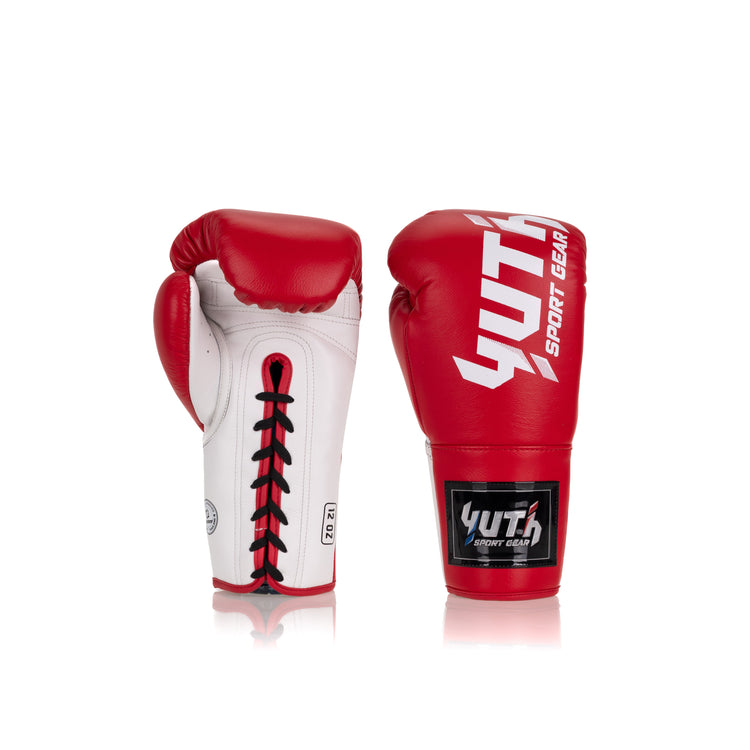Red Yuth Competition Boxing Gloves 8oz Back/Front